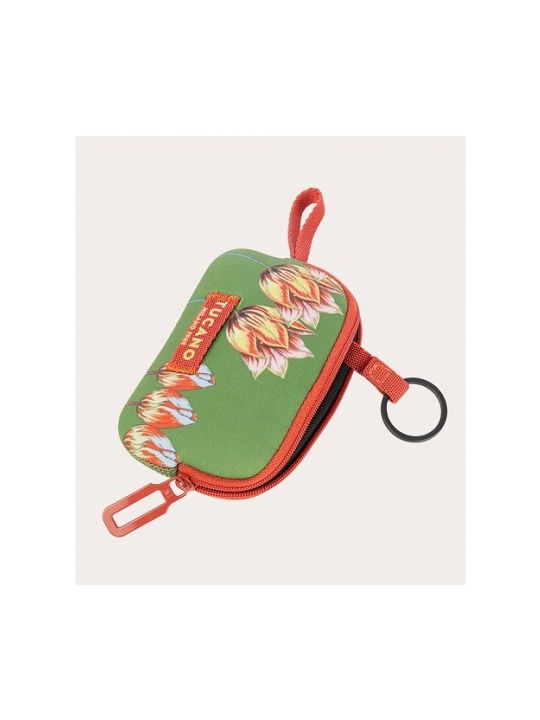Tucano Schizzo Key Pouch Flowers Green Red Bsczkp-fgl-flw-v