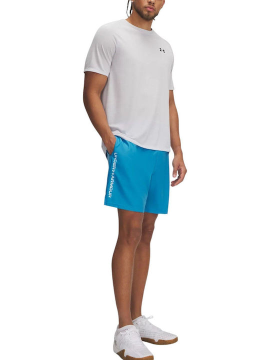 Woven Wordmark Sports Men's Light Blue Shorts