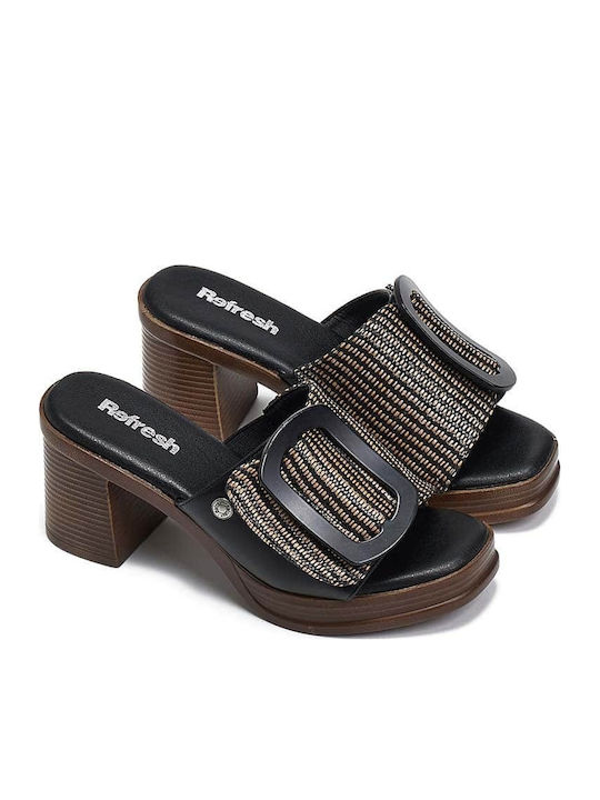 Mules with High Heel in Black Color
