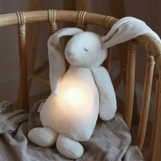 Moonie Animăluț The Humming Bunny din Țesătură Cu senzor de plâns