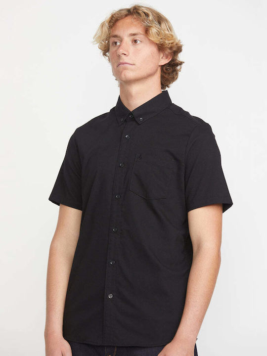 Everett Short-sleeved Cotton Shirt Black