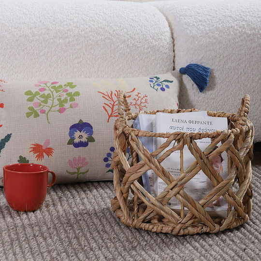 Nef-Nef Homeware Decorative Basket Wicker with Handles Beige 25x18x18cm
