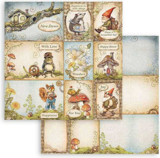 Скрапбукинг хартии 10 бр. 30.5×30.5 см Stamperia Hidden Grove