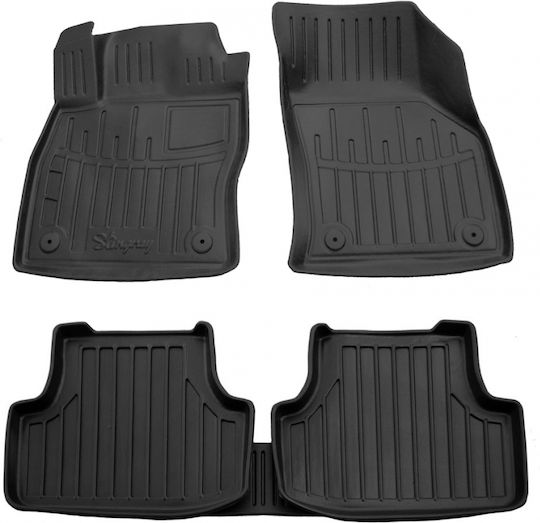 Race Axion Set of Front and Rear Mats 5pcs Tray Type for Seat Leon Skoda Karoq Audi A3 2018 Black