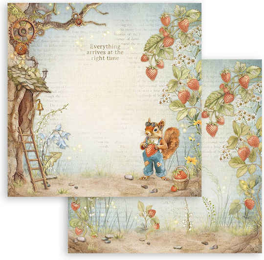 Скрапбукинг хартии 10 бр. 30.5×30.5 см Stamperia Hidden Grove