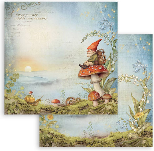 Скрапбукинг хартии 10 бр. 30.5×30.5 см Stamperia Hidden Grove