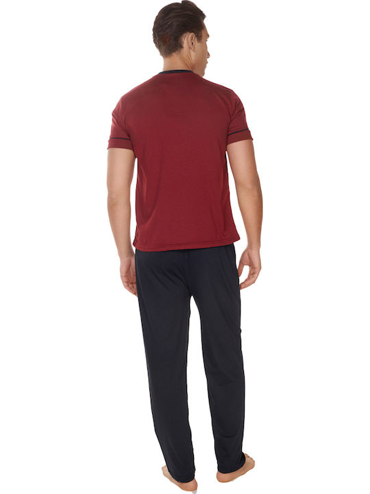 Comfort Men's Winter Pajamas Set Bordeaux