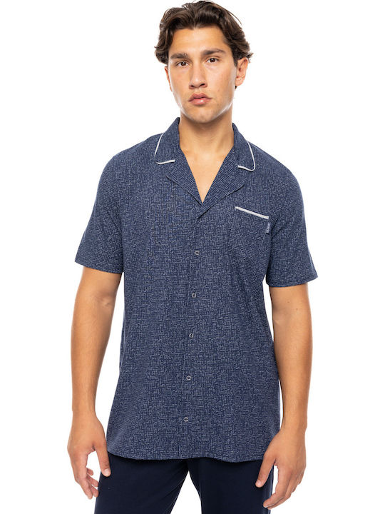Ulisse Men's Summer Pajamas Set Deep Blue