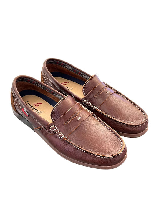 Δερμάτινα Ανδρικά Loafers σε Καφέ Χρώμα