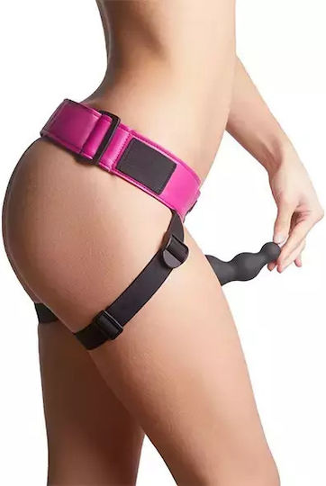 Strap On Me Strap-on Harness με Διπλό Dildo σε Φούξια Χρώμα