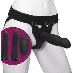 Doc Johnson Naughty Silicone Harness + Dildo + Remote