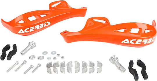 Acerbis Motorcycle Protective Hand Guards Rally Pro Orange Handguards in Orange Colour