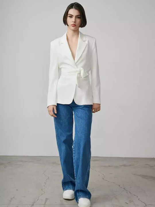Desiree Long Women's Blazer Ecru