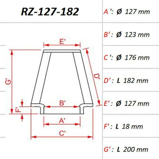 Dna Rz Series 127mm Inlet 200mm Length Air Filter Diameter Intake 127mm Airflow 13.500ltr/min Vehicles Up To 750hp Dna Filters Rz-127-182