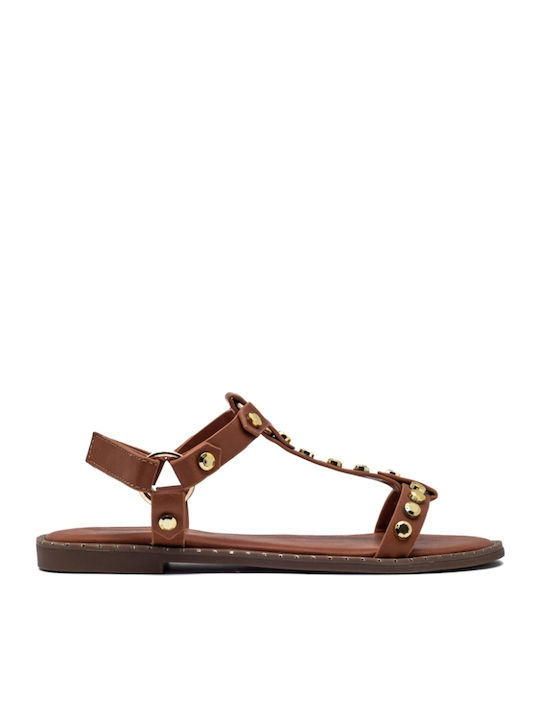 Flache Sandalen für Damen in Braun Farbe