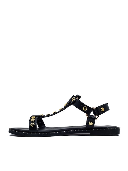 Women's Flat Sandals in Black Color
