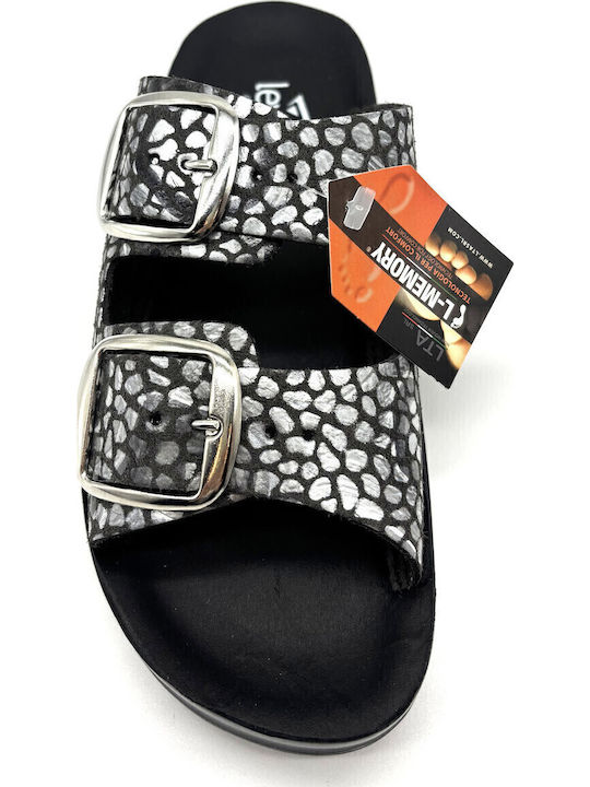Flache Sandalen für Damen Anatomisch in Schwarz Farbe