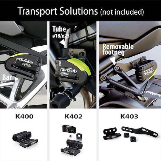 Artago Motorcycle Disc Brake Lock with Alarm
