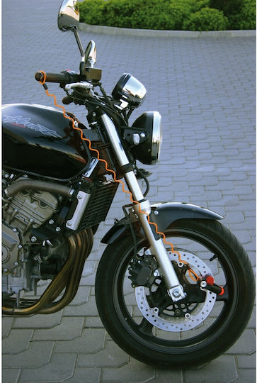 Moto Discovery 150cm Motorcycle Lock Reminder Cable in Orange