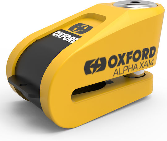 Oxford Alpha XA14 Κλειδαριά Δισκόφρενου Μοτοσυκλέτας με Διάμετρο Πείρου 14mm Κίτρινο Χρώμα