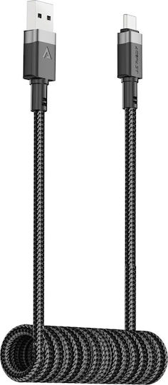 Acefast Braided USB 2.0 Cable USB-C male - USB-A 18W Μαύρο 1.2m C14-04