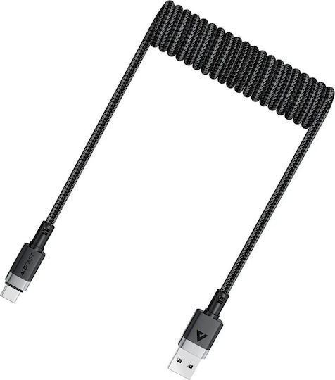 Acefast Braided USB 2.0 Cable USB-C male - USB-A 18W Μαύρο 1.2m C14-04