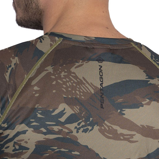 Pentagon Short Sleeve T-shirt Military Greek Army Body Shock In Khaki Colour