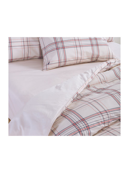Nef-Nef Homeware Bettbezug-Set Baumwolle Übergröße mit 2 Kissenbezügen 220x240 Ecru