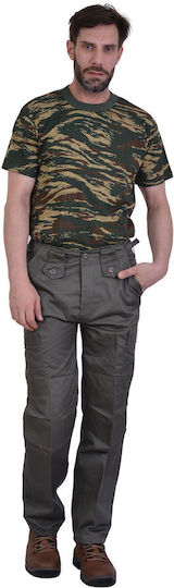 Ergo Short Sleeve T-shirt Military Greek Army 100% Cotton In Khaki Colour