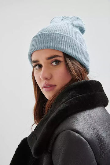 Beanie Γυναικείος Σκούφος Πλεκτός σε Μπλε χρώμα