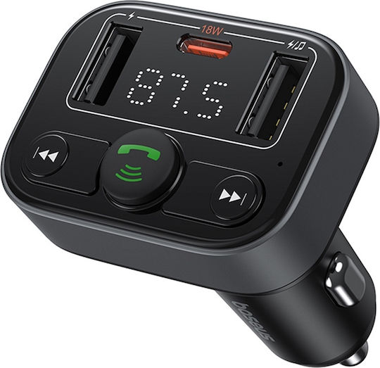 Baseus FM Transmitter Αυτοκινήτου S09 Lite Series με USB / Bluetooth