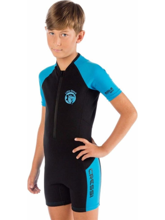 CressiSub Little Shark Kids Wetsuit Playsuit with Zip Light Blue 2mm