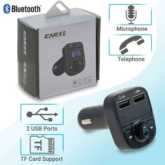 FM Transmitter Αυτοκινήτου με USB / MicroSD / Bluetooth