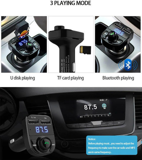 FM Transmitter Αυτοκινήτου με USB / MicroSD / Bluetooth
