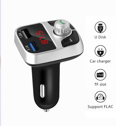 Car FM Transmitter with MicroSD and USB 2.1A