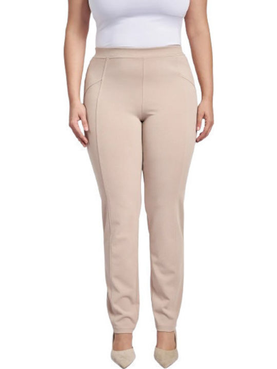 Women's Fabric Trousers Beige