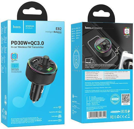 Hoco FM Transmitter Αυτοκινήτου E82 με Bluetooth / USB