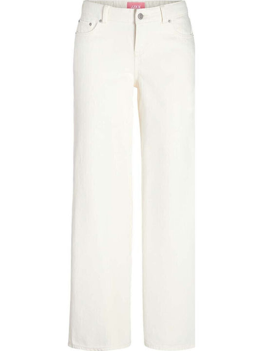 Women's Jean Trousers in Wide Line White
