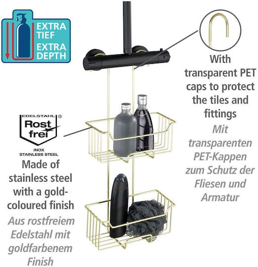 Wenko Metallisches Badezimmerregal 25x14x55cm Grau