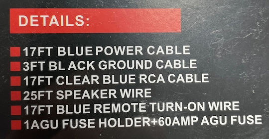 Set Car Audio Cables