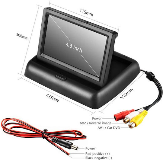 Ecran 4.3" Cameră Marșarier Pe Tabloul De Bord Auto