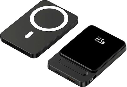 Y211 MagSafe Power Bank 10000mAh 22.5W с USB-A порт и USB-C порт Power Delivery / Бързо зареждане 3.0 Черен