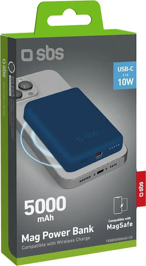 SBS MagSafe Power Bank 5000mAh 5W with USB-C Port Blue