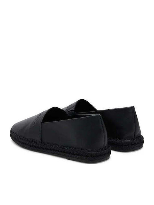 Din piele Espadrile pentru bărbați în culoarea Negru