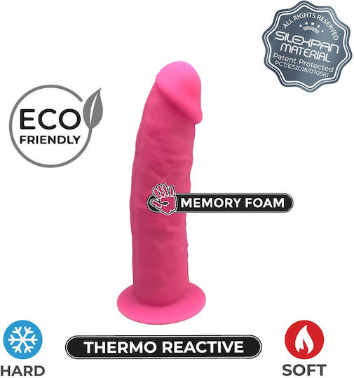 SilexD Glass Dildo with Balls and Suction Cup Pink 15cm