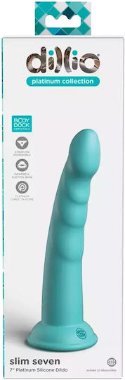 Pipedream Slim Seven Ρεαλιστικό Dildo με Βεντούζα Teal 18cm