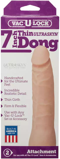 Vac U Lock Thin Dong Ρεαλιστικό Dildo Flesh 18cm