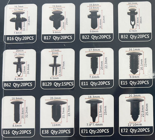 Raistar Raistar Car Plastic Clips 240 Pieces