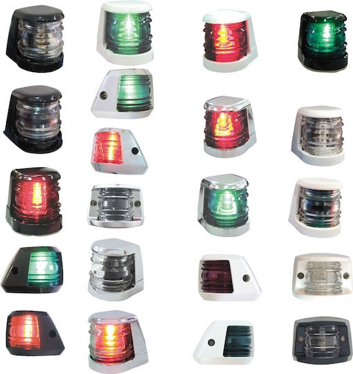 Lalizas Lalizas Boat Lighting 7 Lights Without Poles Side Vertical Green 112.5 Degrees with Black Shell