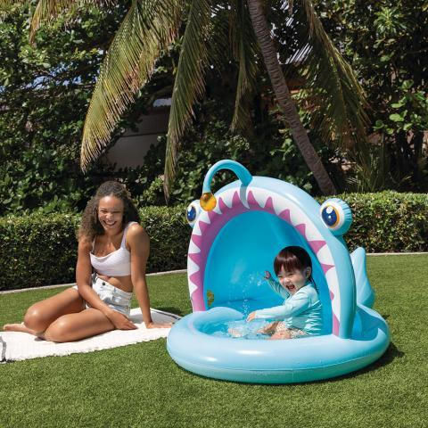 Intex Children's PVC Inflatable Swimming Pool 45lt 127x86x102cm Light Blue